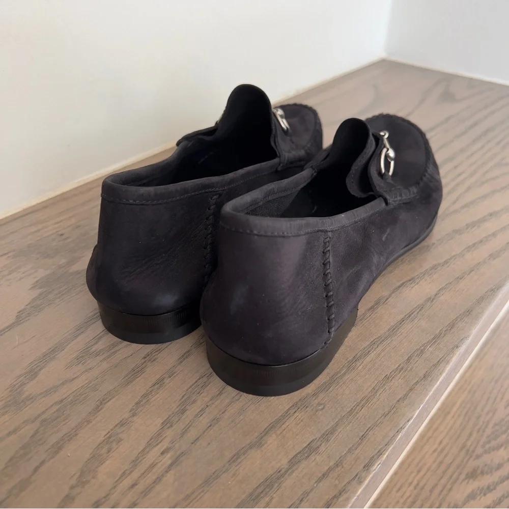 Gucci Gigi Horsebit 1953 Suede Mocassin Loafers in Black NWOB - Picture 6 of 8